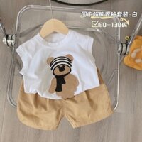 1.100.000 Bộ Sưu Tập Cotton Nguyên Chất 2025 Nhỏ Vừa Trẻ Em Áo Vest Không Tay Quần Short Bé Trai Hoạt Hình Bé Hai Mảnh Phù Hợp Với