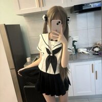 1.100.000 Người Bộ Sưu Tập Gấu Trúc JK Phong Cách Preppy Đồng Phục Thủy Thủ Phù Hợp Với Áo Sơ Mi Cao Cấp Hai Mảnh Váy Xếp Ly Phù Hợp Với Nữ Cô Gái Mềm Mại Dễ Thương 1.100.000 Người Bộ Sưu Tập Gấu Trúc JK Phong Cách Preppy Đồng Phục Thủy Thủ Áo Sơ Mi Top C