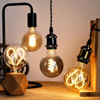 [110V/220V Tùy Chọn] Bóng Đèn LED Sáng Tạo Retro G95 Hình Trái Tim Xoắn Cho Quán Cà Phê Bar Đèn Bàn Trang Trí Đèn Treo Đèn Ánh Sáng Ấm Áp Đèn Không Khí