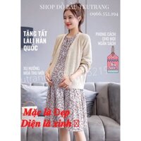 11/11- ÁO LEN BẦU - Áo khoác cardigan len vải dày không cúc hàng quảng châu chất đẹp