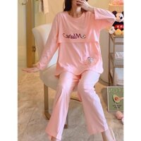 11/11- (Big size)Bộ Bầu Mặc Nhà 100% Cotton Mềm Mại lật ngực -Đồ Bầu Sau Sinh Có Mở Cho Bú Và Chun Chỉnh Bụng tiện lợi