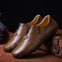 11.11 free Giày lười da cá sấu phong cách vintage cho nam uy tín Uy Tín 2020 Az1 x hot ` *