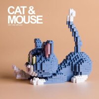 1111 mua lại tương thích với gạch LEGO Disne1111 Mua lại tương thích với khối xây dựng LEGO Disney Hoài cổ Tom Cat và Chuột Micro-Diamond Loại lắp ráp Hạt nhỏ Đồ chơi trẻ em 19.76