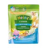 (112) HEINZ NGA bột ăn dặm sữa ngũ cốc, chuối, táo, oMega 3 (6m+) - Gói