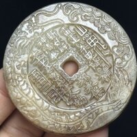 1134 Người Khen ngợi Tự Nhiên Cũ Xiuyu Chi Tiền Núi Ma Gossip Tiêu Tiền Tốt Hơn Tiền Retro Arowana Núi Ma Tiêu Tiền Vuông Lỗ Cổ Mặt Dây Chuyền Tiền Xu 4.