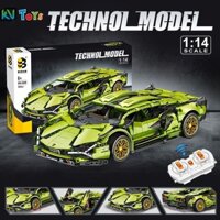 (1:14) Đồ Chơi Lắp Ráp Xếp Hình Mô Hình Siêu Xe Lamborghini Sian Điều Khiển Từ Xa RC No.JKC7101 Với 1000+PCS