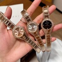 [114] Đồng Hồ Dior Nữ Đính Đá 28mm Sang Trọng, Đồng Hồ Dior Mặt Tròn Màu Trắng/Đen/Hồng Thanh Lịch