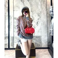 1147 áo len dệt kim màu cam nam nữ dài tay