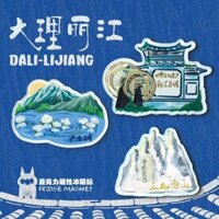 [1150 Mua Lại] Dali Xizhou Regang Thành Phố Cổ Kỷ Niệm Acrylic Dán Tủ Lạnh Nhãn Dán Từ Tính Phiên Bản Đôi Phương Tây Nashangri-La Quà Lưu Niệm