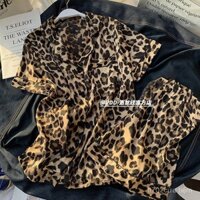 [1164 Người Đã Thu Thập] Bộ Đồ Ngủ Lụa Ice Silk In Họa Tiết Báo Cho Phụ Nữ Mùa Hè 2025 Phong Cách Mới Của Người Nổi Tiếng, Bộ Đồ Ngủ Lụa Có Thể Mặc Được