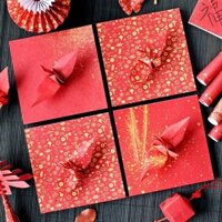 1168 Người Khen ngợi Mới Handmade Origami Trung Quốc Năm Mới Đèn Lồng Vuông Trẻ Em Tự Làm Chất Liệu Ngàn Giấy Cần Cẩu Giấy Handmade Trung Quốc Đỏ Lễ Hội Handmade Origami 0218