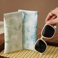 [1171 Đánh giá tích cực] Túi đựng kính phong cách Trung Quốc mới cho phụ nữ, hộp đựng kính mát di động có khóa tự động và nút bấm, J4NX