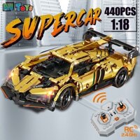 (1:18)Đồ Chơi Lắp Ráp Xếp Hình Mô Hình Siêu Xe Lamborghini,Ferrari,Bugatti Điều Khiển Từ Xa RC No.8323 Với 420+PCS