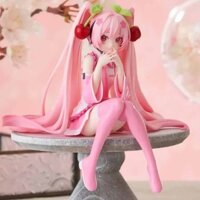 11cm Japan Anime Virtual Idol Singer Hatsune Miku Figure Pink Dress Pink Cherry Blossoms PVC Action Figures Model Desktop Decorate Collection Doll Toys