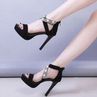 11cm Siêu Cao Gót Kim Cương Giả Sandal Nữ 2019 Phong Cách Mới Chống Thấm Nước Nền Tảng Gợi Cảm Cá Miệng Giày Mùa Hè Ghét Bầu Trời Giày Cao Gót