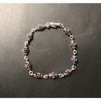 [1:1]Fullbox Vòng tay CH đá nhân tạo hồng ruby - bạc s925