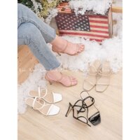 12-12 Giày cao gót 2 quai ngang 10cm💥 FLASH SALE 💥 - THE NYSMILE - Gót nhọn công sở 2 quai bóng- RICA