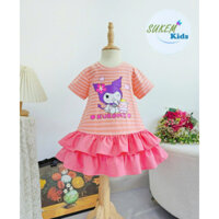 (12-22kg) Váy cottob kuromi cho bé gái, dáng đuôi cá siêu xinh, cotton phối kate, hàng Sukem