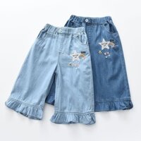 (12-25kg) Quần Jeans Giấy Lửng Cho Bé Gái (Hỏa tốc HCM)