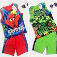 [12-35kg] [SALE] Bộ thun sát nách của Samkids siêu nhân Nhện, khổng lồ xanh Hulk cho bé trai