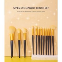 12 Bộ cọ trang điểm mắt  Bao gồm cọ phấn mắt Lưỡi bút kẻ mắt Bàn chải nhòe Bàn chải nổi bật Bàn chải che khuyết điểm Bàn chải