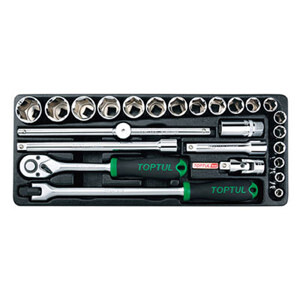 Bộ tuýp bông hệ inch 25 món Toptul GCAT2509, 1/2"