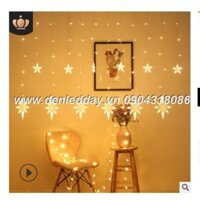 12 bông tuyết ( trong 1 bộ rèm) bộ rèm đèn led bông tuyết  ngang 3m thả 1m. Có chế độ nhớ hiệu ứng.