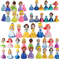 12 Cái / 24 Cái / bộ Thay Quần Áo Công Chúa Elsa Anna Bạch Tuyết Rapunzel Nhài Lọ Lem Sofia Ariel Mulan Q Phiên Bản PVC Nhân Vật Hành Động Mô Hình Bánh Đồ Chơi Búp Bê