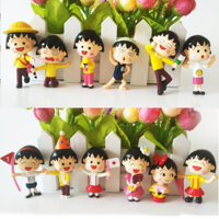 12 Cái / bộ 3-7cm Chibi Maruko-chan Họ Bố Mẹ Mẹ Ông Nội Sakura Momoko Q Phiên Bản Trang Trí Bánh PVC Nhân Vật Hành Động Mô Hình Búp Bê Đồ Chơi