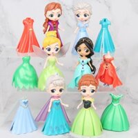 12 Cái / bộ Công Chúa Tinker Chuông Frozen Elsa Anna Sofia Jasmine Quần Áo Có Thể Thay Đổi PVC Nhân Vật Hành Động Mô Hình Búp Bê Đồ Chơi Trẻ Em