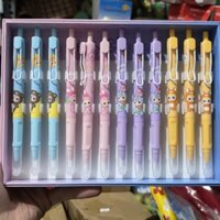 12 cây bút máy bấm thu ngòi tẩy xóa được baby three 5089