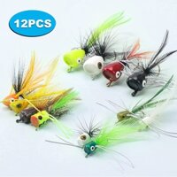 12 Chiếc Fly Fishing Poppers Fishing Popper Mồi Cho Cá Hồi Bass