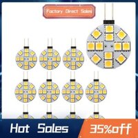 12 Chiếc G4 Puck Đèn LED Bóng Đèn Bên Pin Đế Tròn G4 5050 12SMD LED RV Đèn Nhà Đọc Sách