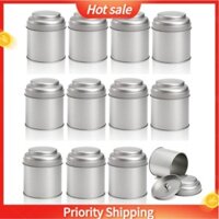 12 Chiếc Hộp Đựng Trà Thiếc Có Nắp Đôi Kín Khí 8Oz Tròn Thiếc Hộp Hộp Nhỏ Nhà Bếp Trà Hộp Rời Lá