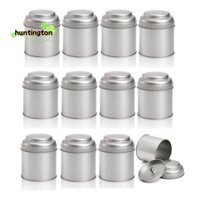 12 Chiếc Hộp Đựng Trà Thiếc Có Nắp Đôi Kín Khí 8Oz Tròn Thiếc Hộp Hộp Nhỏ Nhà Bếp Trà Hộp Rời Lá