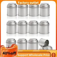 12 Chiếc Hộp Đựng Trà Thiếc Có Nắp Đôi Kín Khí 8Oz Tròn Thiếc Hộp Hộp Nhỏ Nhà Bếp Trà Hộp Rời Lá