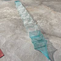 12 cửa ngục, lú bát quái bắt tôm cá, bắt các loại... dài 4m khung 25 x 35cm lưới 1,5p chỉ nông