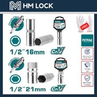 1/2" ĐẦU TUÝP LỤC GIÁC MỞ BUGI XE MÁY TOTAL - SIZE 16MM 21MM - HÀNG CHÍNH  HÃNG