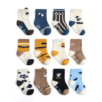 (12 đôi) Tất trẻ em hoạt hình, tất chống trượt, tất cho bé trai, tất cho bé gái