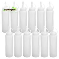 12 Gói 8 Oz Bóp Squirt Chai Gia Vị Có Nắp Xoắn Cho Nước Sốt, Sốt Cà Chua, BBQ, Trang Điểm, Sơn