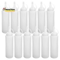 12 Gói 8 Oz Bóp Squirt Chai Gia Vị Có Nắp Xoắn Cho Nước Sốt, Sốt Cà Chua, BBQ, Trang Điểm, Sơn