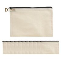 12 Gói Túi Dây Kéo Vải, Túi Thủ Công DIY Trống Cho Du Lịch Mỹ Phẩm Trang Điểm, Hộp Đựng Bút Chì, Túi Quà Tặng, Ví Đựng Tiền Xu