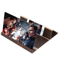 12 inch HD 3D Woodn Grain Phone Screen Magnifier Enlarge 3-4 Times Foldable Movie Video Screen Amplifier Lazy Desktop Mo