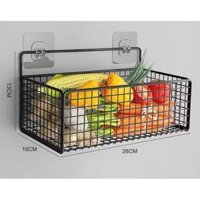 [12] Kệ sắt lưới chữ nhật Mỏng -Đen -26cm-kèm 1 miếng dán đôi