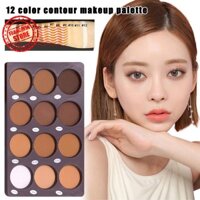 12 Màu Mặt Trang Điểm Bột Đường Viền Bronzer Highlighter Che Khuyết Điểm Mực Chỉnh Bảng O7g0
