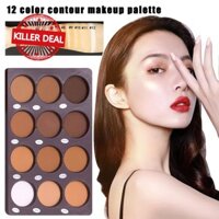 12 Màu Mặt Trang Điểm Bột Đường Viền Bronzer Highlighter Bảng Che Khuyết Điểm Chỉnh Mực I3q0