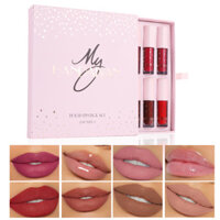 12 Màu Matte Lip Gloss Set handaiyan Chống Thấm Nước Chống Dính Cốc Son Môi Son Bóng Son Bóng Bộ Hàng Có Sẵn