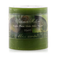 12 màu sắc  Mùi hương Nến thơm trụ tròn D5H5 Miss Candle FTRAMART MIC4565 5 x 5 cm - Xanh lá