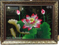12 MẪU – tranh sơn mài -Hoa Sen Cá Chép -SM253