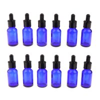 12 Pieces Empty Essential Oil Bottle Glass Liquid Aromatherapy Dropper  5ML - 10ML